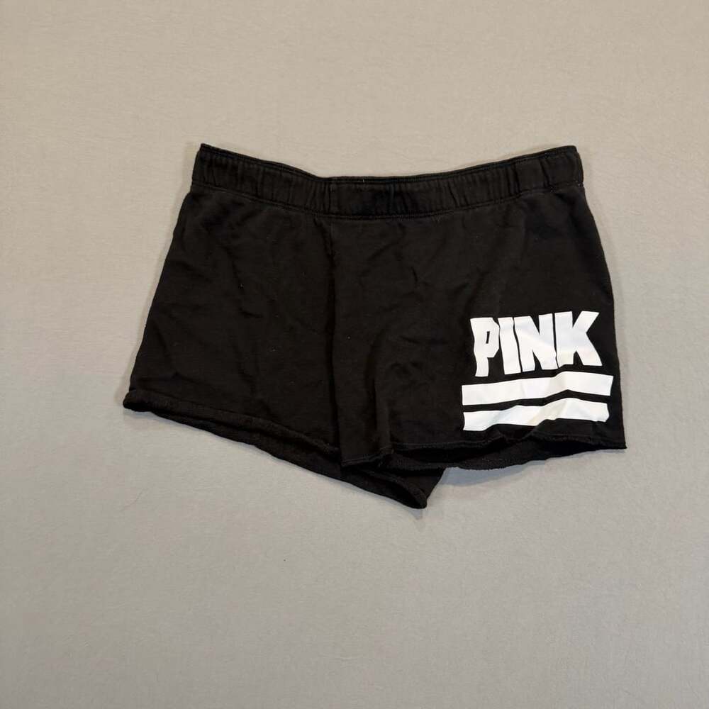 Victoria's Secret PINK Shorts Size XS Black Logo Sleep Lounge